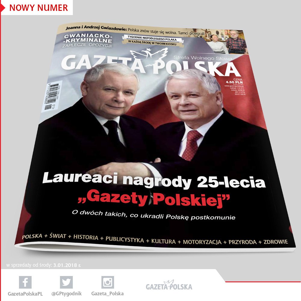 Lech i Jarosław Kaczyńscy laureatami nagrody 25-lecia “Gazety Polskiej” Lech i Jarosław Kaczyńscy laureatami nagrody 25-lecia “Gazety Polskiej”