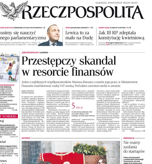 „Rzeczpospolita” o skandalu w resorcie finansów. Ministerstwo komentuje artykuł