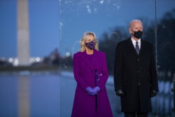 President-elect Joe Biden participates in a COVID memorial event at the Lincoln Memorial