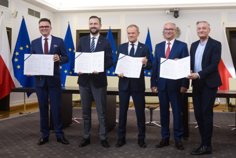 Liderzy PO, PSL, Polski 2050 i Nowej Lewicy parafowali umowę koalicyjną