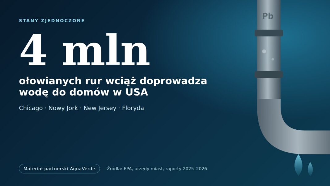 4 mln ołowianych rur wodociągowych w USA